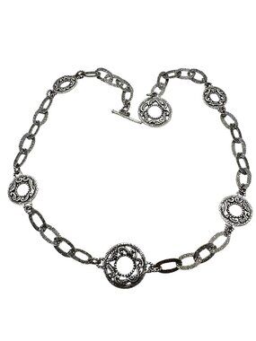 Carolyn Pollack Necklace Sterling Silver Circle Links Toggle Clasp